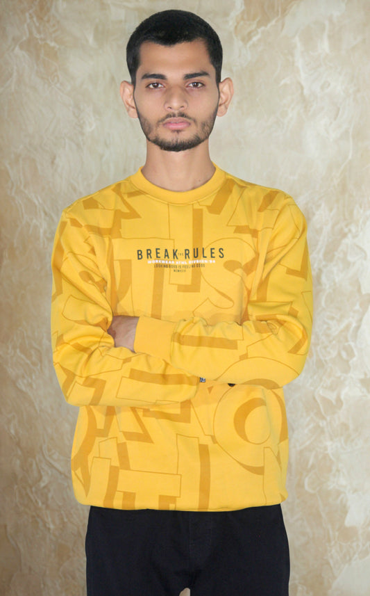 Premium Yellow Unisex Sweatshirt – Italian Fleece 350 GSM | Winter Essential