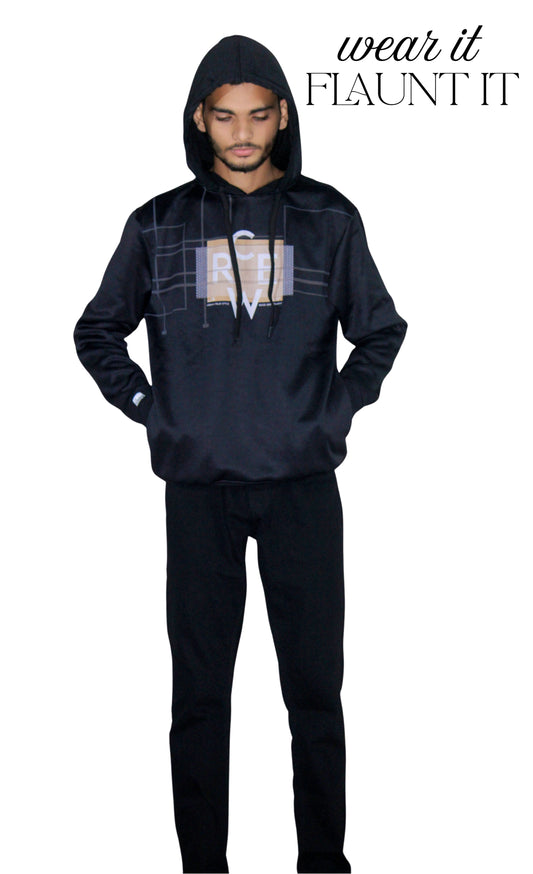 Urban Classic Black Hoodie (Unisex Fit) for winters - ITALIAN IMPORTED FLEECE- 350GSM