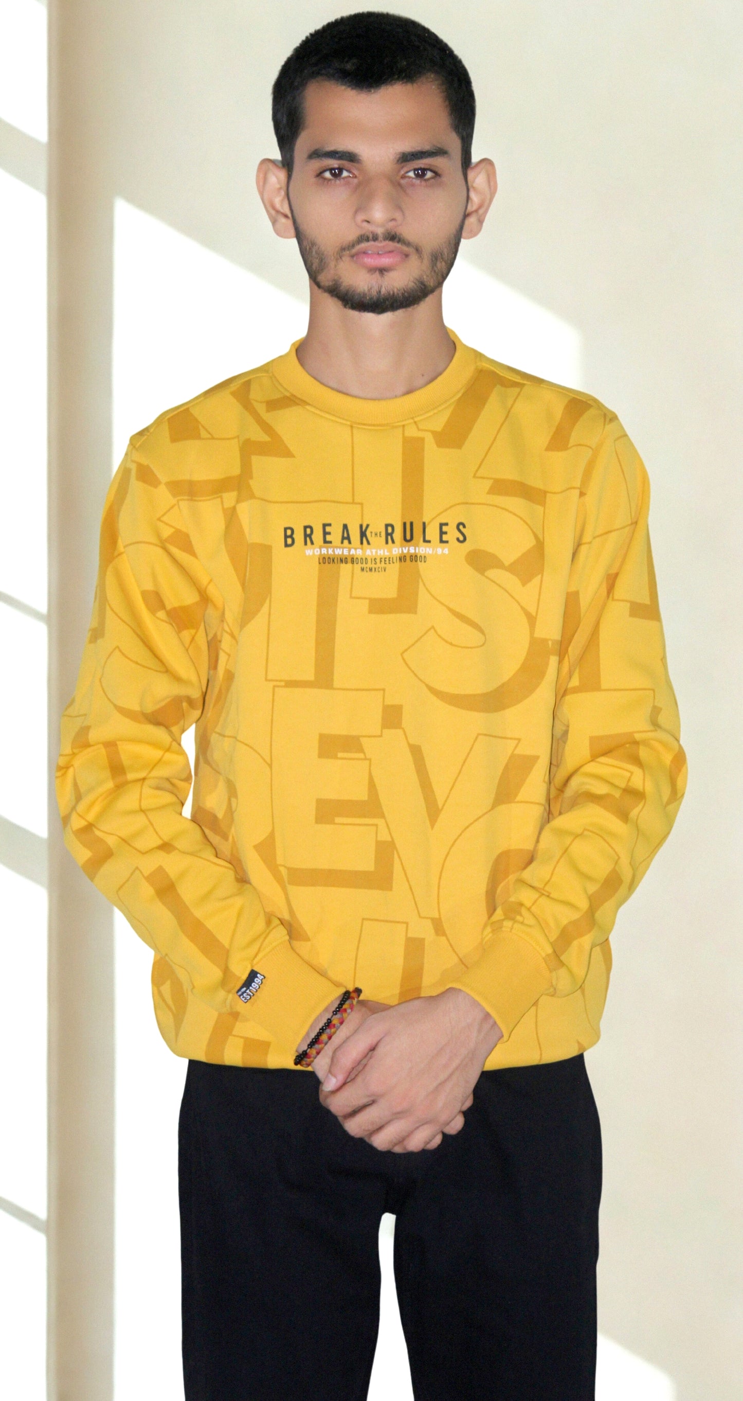 Premium Yellow Unisex Sweatshirt – Italian Fleece 350 GSM | Winter Essential