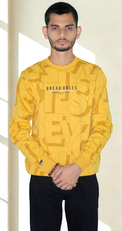 Premium Yellow Unisex Sweatshirt – Italian Fleece 350 GSM | Winter Essential