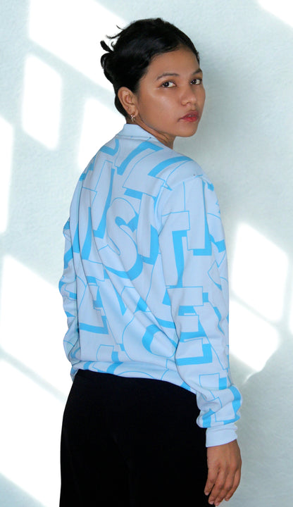 Break Rules Oversized Unisex Sweatshirt – Blue Italian Imported Fleece 350 GSM