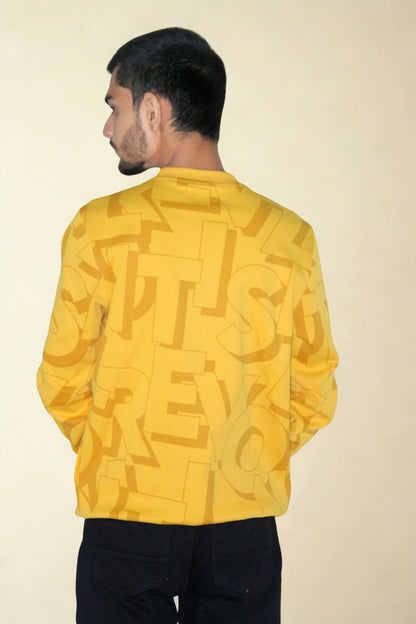 Premium Yellow Unisex Sweatshirt – Italian Fleece 350 GSM | Winter Essential